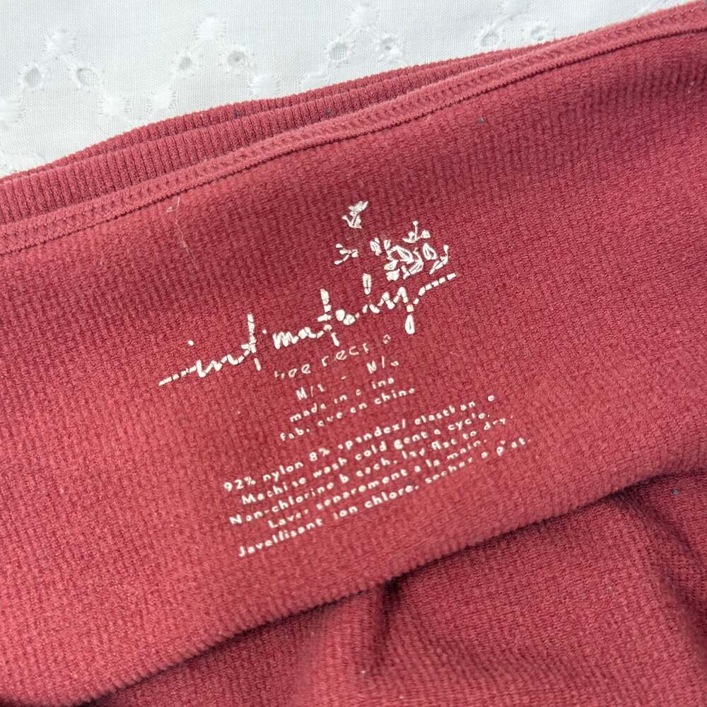 Intimately Free People V-Neck Cami Top Seamless Ribbed Red M/L - Picture 4 of 4